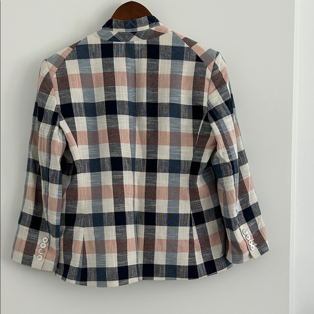 Veronica Beard Plaid Single-Button Blazer in Navy… - image 2